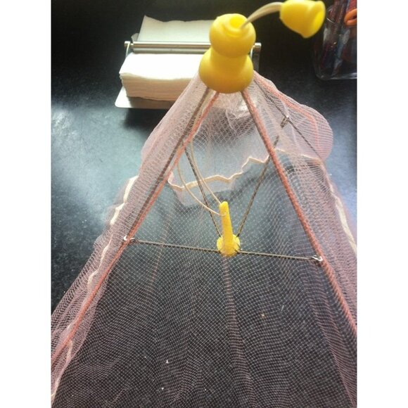 Vintage 4 Hygienic Food Covers Pink Yellow 1970's Kitchen Outdoor Purposes - Picture 10 of 10